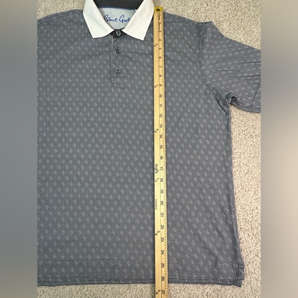 Robert Graham Gray Geometric Polo Shirt Men’s Medium Classic Fit Golf - Picture 7 of 8